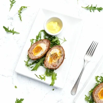 Bright & Clean Flat-Lay food photography style by MenuPhotoAI - Minimalist overhead view with fresh, airy atmosphere